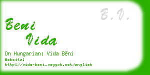 beni vida business card
